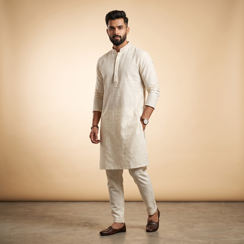 Handwoven Organic Cotton Kurta Set