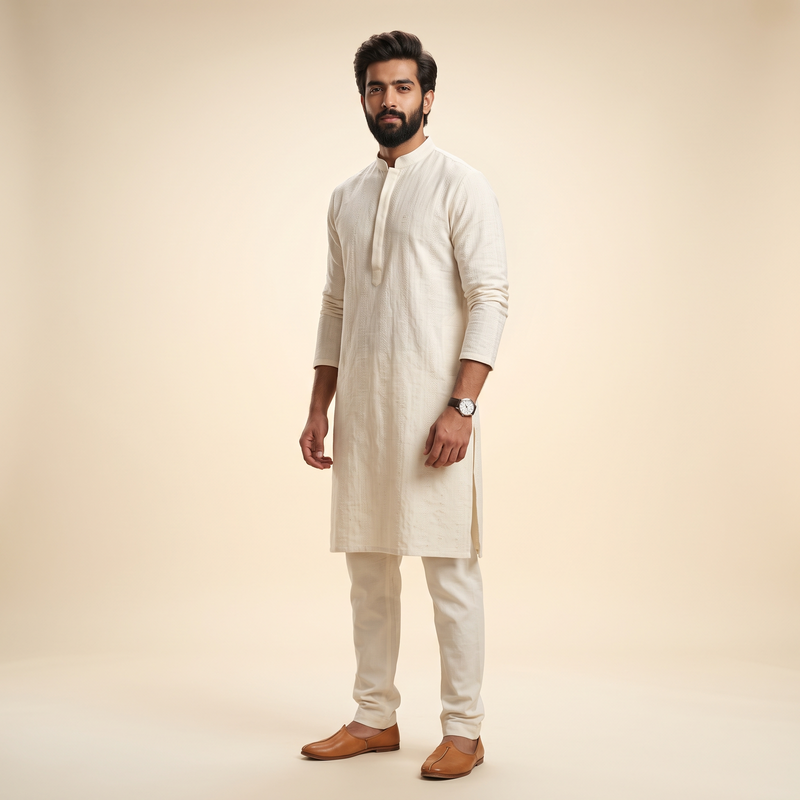 Handwoven Organic Cotton Kurta Set