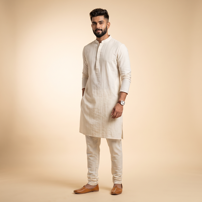 Handwoven Organic Cotton Kurta Set