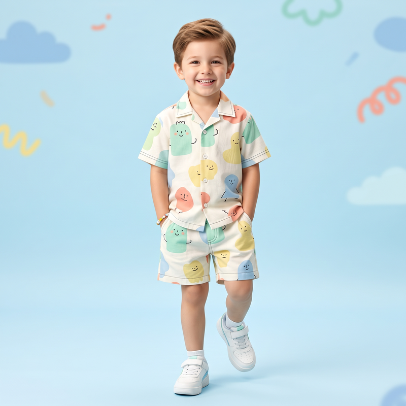 Cartoon Print Cotton Co-ord Set