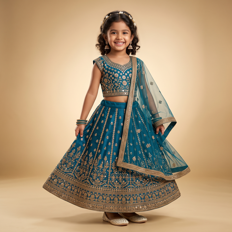 Kids Embroidered Lehenga Choli