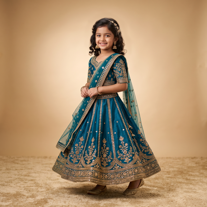 Kids Embroidered Lehenga Choli